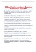  ESB certification vocabulary Questions And Answers Graded A&plus;