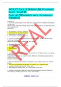 2023 ATI Care of Children RN Proctored Exam - Level 3! Peds All 70Questions with the Answers Higlighted