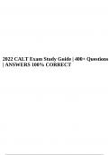 2022 CALT Exam Study Guide | 400+ Questions  | ANSWERS 100% CORRECT