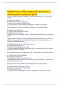 NNAAP Nurse Aide Practice Written Exam 2 with complete solutions 2023