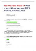 MN551 Final Week 10 With correct Questions and 100% Verified Answers 2023.