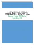 Comprehensive General Surgery End of Rotation Exam &vert; Questions & Answers &lpar;SCORED A&plus;&rpar; &vert; 100&percnt; Correct Latest Update 2023