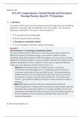 NCLEX Comprehensive Mental Health and Psychiatric Nursing Practice Quiz &num;3&colon; 75 Questions and Answers