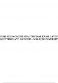 NURS 6552 WOMENS HEALTH FINAL EXAM LATEST QUESTIONS AND ANSWERS - WALDEN UNIVERSITY&period;