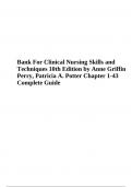 TEST BANK FOR Clinical Nursing Skills and Techniques 10th Edition By Anne Griffin Perry&comma; Patricia A&period; Potter Chapter 1-43 2023&sol;2024