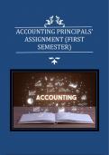 BAAP- Accounting Principles semester 1 assignment for first year students