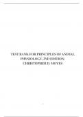 TEST BANK FOR PRINCIPLES OF ANIMAL PHYSIOLOGY, 2ND EDITION: CHRISTOPHER D. MOYES