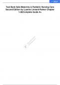 TEST BANK SAFE MATERNITY & PEDIATRIC NURSING CARE 2ND EDITION BY LUANNE LINNARD-PALMER CHAPTER 1-38 COMPLETE GUIDE A&plus;