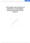 TEST BANK FOR SUCCESS IN PRACTICAL/VOCATIONAL NURSING 8TH EDITION BY KNECHT