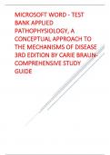 TEST BANK APPLIED PATHOPHYSIOLOGY, A CONCEPTUAL APPROACH TO THE MECHANISMS OF DISEASE 3RD EDITION 2024 UPDATE BY CARIE BRAUN-COMPREHENSIVE STUDY GUIDE.pdf
