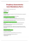 Prophecy Assessments- Core Mandatory Part 1