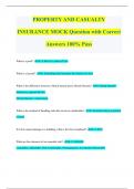 PROPERTY AND CASUALTY INSURANCE MOCK Question with Correct Answers 100% Pass