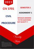 CIV3701 - 2023 SEMESTER 2 ASSIGNMENT 1 DETAILED ANSWERS !!!