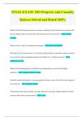 FINAL EXAM- MO Property and Casualty Quizzes Solved and Rated 100&percnt;
