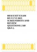 HESI EXIT EXAM RN V1 V2 2023 SCREENSHOTS AND REVIEW QUESTIONS ( 160 Q&A ).