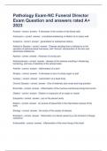Pathology Exam-NC Funeral Director Exam Question and answers rated A&plus; 2023