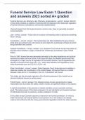 Funeral Service Law Exam 1 Question and answers 2023 sorted A&plus; graded