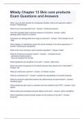 Milady Chapter 13 Skin care products Exam Questions and Answers 