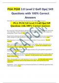 PGA PGM 3&period;0 Level 2 Golf Ops&vert; 549 Questions with 100&percnt; Correct Answers PGA PGM 3&period;0 Level 2 Golf Ops&vert; 549 Questions with 100&percnt; Correct Answers