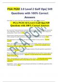 PGA PGM 3.0 Level 2 Golf Ops| 549 Questions with 100% Correct Answers PGA PGM 3.0 Level 2 Golf Ops| 549 Questions with 100% Correct Answers