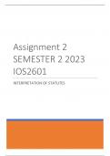 2023 SEMESTER 2 ASSIGNMENT 1 ANSWERS  - Interpretation Of Statutes (IOS2601) 