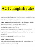 Act english section rules questions and answers} (2022/2023) (verified answers)