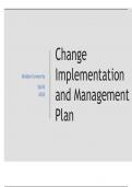 NURS 6053 Week 11 Assignment - Change Implementation and Management Plan