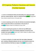 ATI Capstone Pediatrics Exams Bundle Pack Questions and Answers &lpar;2022&sol;2023&rpar; &lpar;Verified Bundle&rpar;