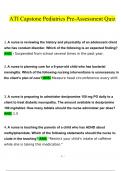 ATI Capstone Pediatrics Pre-Assessment Quiz  questions and answers&rcub; Latest 2023 - 2024 100&percnt; correct answers