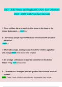 DCF Child Abuse and Neglect (CAAN) Questions and Answers Latest 2023 - 2024 (Verified Answers)
