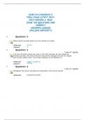 NURS 6512&sol;NURS6512  FINAL EXAM LATEST 2023- 2024 VERSION A REAL  EXAM 100 QUESTIONS AND  CORRECT  ANSWERS&vert;AGRADE  &lpar;WALDEN UNIVERITY