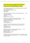 First Semester Health and Fitness - Questions With Multiple Choice