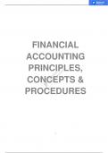 FINANCIAL ACCOUNTING PRINCIPLES, CONCEPTS & PROCEDURES SOLUTIONS