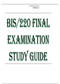 BIS 220 FINAL EXAMINATION STUDY GUIDE