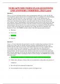 NURS 6670 MID-TERM EXAM-QUESTIONS AND ANSWERS &lpar;VERIFIED&rpar;&period; 2023 Latest&period;