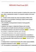 MPH 6011 Final Exam 2023 with complete solution