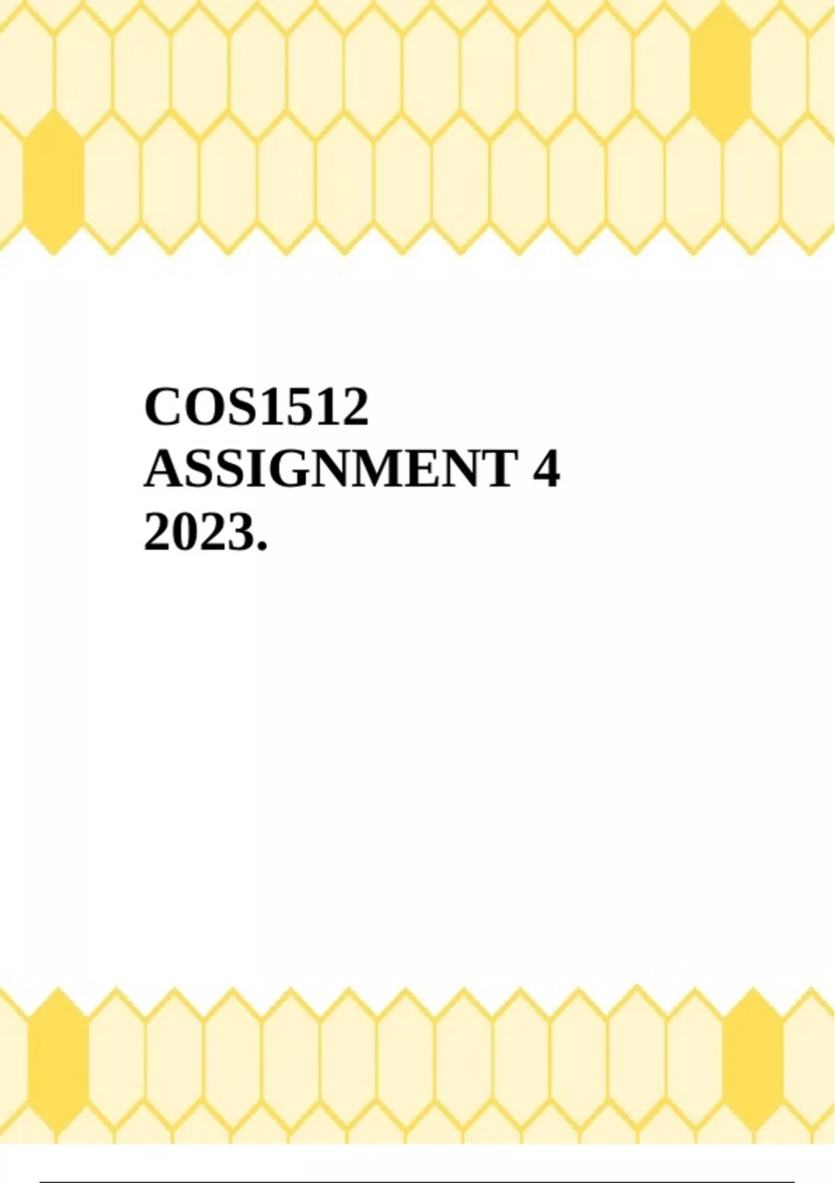 cos1512 assignment 3 solutions 2021