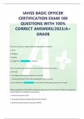 IAHSS BASIC OFFICER CERTIFICATION EXAM 100 QUESTIONS WITH 100% CORRECT ANSWERS/2023/A+ GRADE