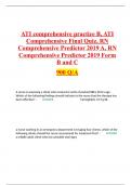 ATI comprehensive practice B, ATI Comprehensive Final Quiz, RN Comprehensive Predictor 2019 A, RN Comprehensive Predictor 2019 Form B and C 900 Q/A