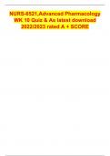 NURS-6521&comma;Advanced Pharmacology WK 10 Quiz & As latest download 2022&sol;2023 rated A &plus; SCORE