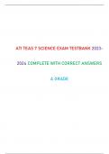 ATI TEAS 7 SCIENCE EXAM TESTBANK 2023-2024 COMPLETE WITH CORRECT ANSWERS A GRADE