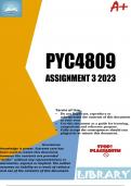 PYC4809 Assignment 3 (PORTFOLIO COMPLETE ANSWERS) 2023 (789085) - DUE 26 September 2023