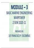MODULE &ndash; 3 BASIC MARINE ENGINEERING MARPOWER 2 SEM 2020-21