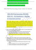 HESI RN Pharmacology REVIEW 2022/2023 V2 – 65 Questions + Review of important points