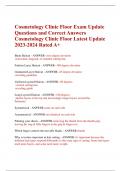 Cosmetology Clinic Floor Exam Update Questions and Correct Answers Cosmetology Clinic Floor Latest Update 2023-2024 Rated A&plus;