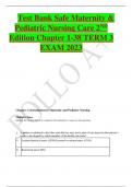 Test Bank Safe Maternity &  Pediatric Nursing Care 2ND Edition Chapter 1-38 TERM 3 EXAM 2023