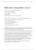 RNSG 1205 - Nursing Skills I - Exam 1 questions and complete correct answers