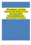 Microbiology A Systems Approach 6th Edition Cowan Test Bank ISBN: 9781260258998