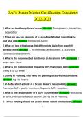 SAFe Scrum Master Cert questions and answers&rcub; Latest 2023 - 2024 100&percnt; correct answers