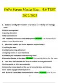 SAFe Scrum Master Exam 4&period;6 TEST questions and answers&rcub; Latest 2023 - 2024 100&percnt; correct answers
